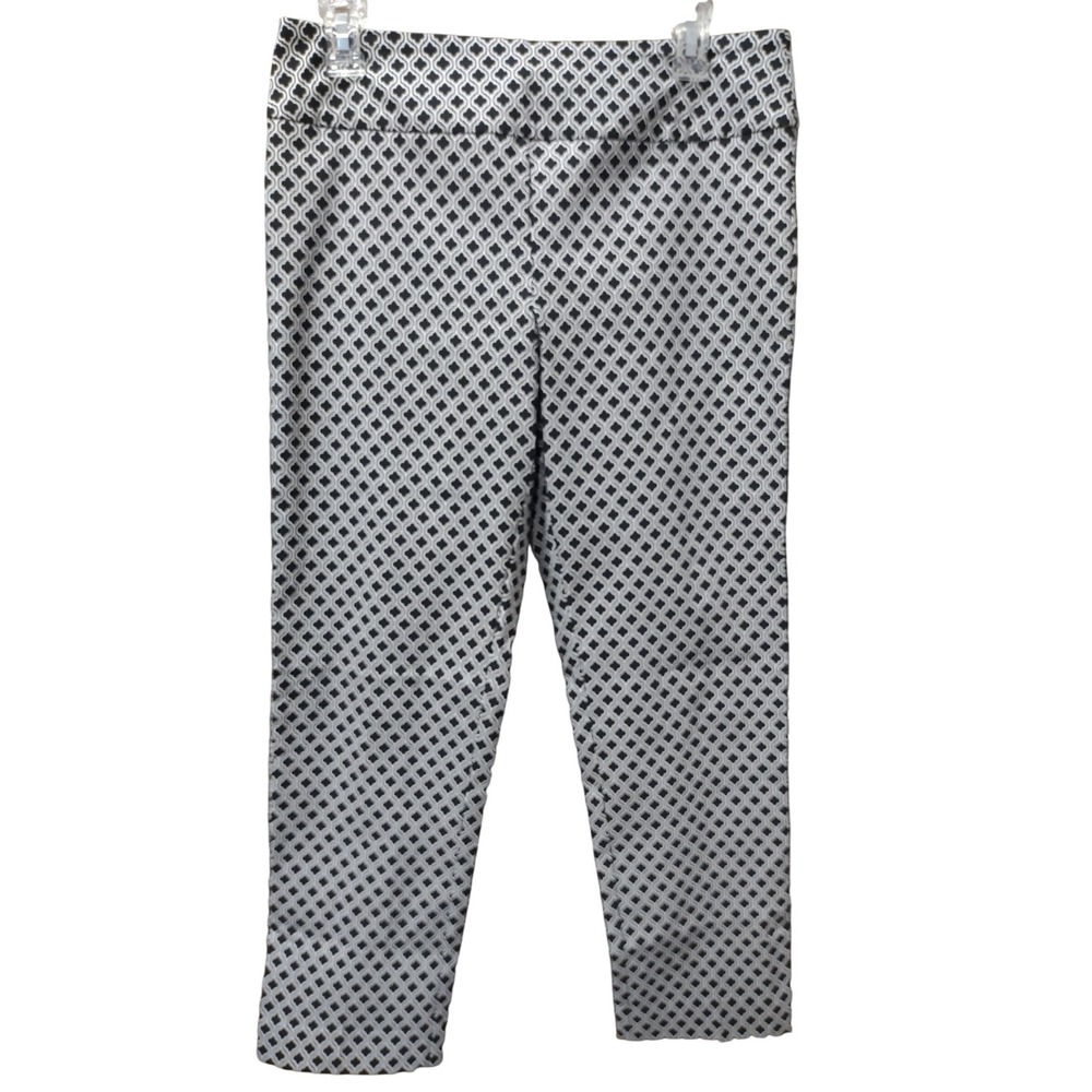 Elliott Lauren Women's Size 8 Black White Print Cropped Pants Career‎
